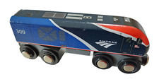 Amtrak ALC-42 Siemens Charger Wooden Train Locomotive Engine #309 4.5