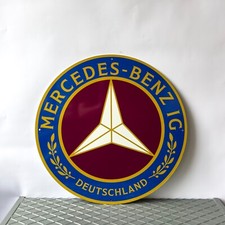 Vintage Mercedes-Benz IG Deutschland Round Heavy Metal Sign  19.7