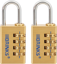 - 30Mm Solid Brass 4-Dial Resettable Padlock - Chrome Plated, 2 Pack picture