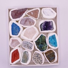 12 Pc Lot Random Mixed Crafters Gems Crystal Natural Rough Raw Mineral Rock Box picture