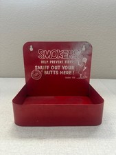 1950s Smokers Butt Snuff Metal Vintage Ashtray 8”Lx 5.25”W Lot 39A picture