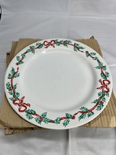 Lot 3 International CHRISTMAS RIBBONS Dinner PLATES 10 7/8