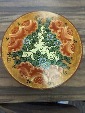 Antique Dutch/German Hand Painted Bent Wood Box Florals picture