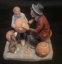 Vintage Norman Rockwell Ghostly Gourds figurine by Gorham in box picture