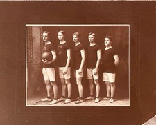 Vintage basketball photo -Stunning studio portrait - C on uniform - Gay interest picture