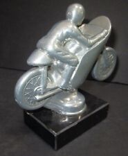 Racing driving motorcycle paperweight trophy desk model statue sanded alum USA picture