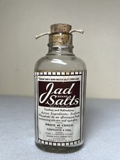 Vintage Apothecary Bottle Jad Brand Salts Medicinal Pharmacy Bottle w/ salt 6