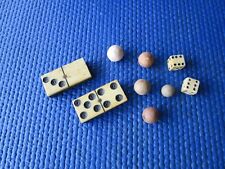 Antique Civil War Era Dominoes, Clay Marbles and Gaming Dice picture