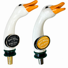 Goose Island Bourbon County Stout Wheatwine Ale Beer Draft Tap Goose Neck Handle picture