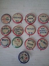 Lot Of 13 Vintage 1930's-1940's Humorous Celluloid Pin Pinback Buttons-risque picture