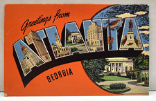 Atlanta, GA-Georgia, LARGE LETTER Greeting Vintage Postcard HTF picture