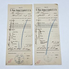 1882 Ft. Wayne, Cincinnati & Louisville RR Co Receipt Ft Wayne Station x2 AB2-1 picture