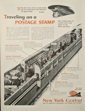 1944 vintage New York Central print ad.  Mail Delivery WW2 Delivery  picture