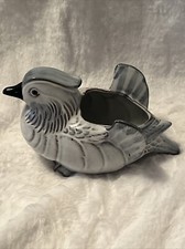 Vintage Japan Excellent Redware Pottery Slip Glaze Male Bird Planter Rare picture
