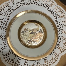 Dynasty Gallery Chokin Peacock Flowers Plate 6.5