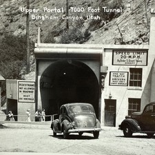 Vintage Bingham Canyon UT Postcard 1930s Real Photo 1000 ft Tunnel Cars RPPC picture