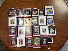 Hallmark Nostalgic Houses and Shops Keepsake Christmas Ornaments VTG Lot of 22 picture