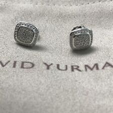 David Yurman Sterling Silver 7mmEarrings Pave Diamond Albion Petite Studs picture