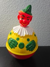 Vintage 1930-1940s Toy Roly Poly Clown Knickerbocker Plastic picture