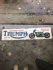 Motorcycle METAL  Painted Sign  Triumph Antique Bike Cycle picture