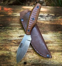 ESEE KNIVES GIBSON DESIGN NATURAL BURLAP MAGNACUT CANADIAN BELT KNIFE ESEEEBKM picture