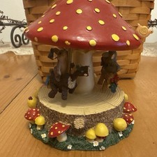 Fitz and Floyd Teeny Tiny Tails Mushroom Carousel Figurine 8026 Mice Resin picture