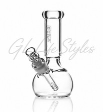 GRAV® SMALL 7” ROUND BASE WATER PIPE BONG, ICE PINCH, REMOVABLE STEM, CLEAR picture