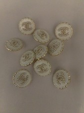 Lot Of ten 16Mm Designer Cc Vintage Button Gold Tone Chanel 10 BUTTONS picture