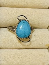 VTG SOUTHWEST Sterling Silver Turquoise Ring 5.75 picture