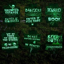 Bucherry 6 Pcs Halloween Glow in Dark Yard 11.81 x 8.98 inches, Multicolor picture