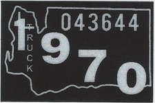 1970 WASHINGTON Vinyl Sticker Decal - TRUCK License Registration TAB TAG - New picture