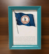 Vintage Virginia State Flag Print Framed Mid-Century Print 1960's P3 picture