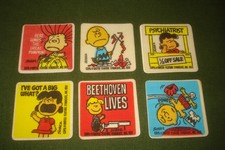 6-VINTAGE SNOOPY CHARLIE BROWN PEANUTS IRON ON PATCHES BREAD GIVEAWAY CIRCA 1970 picture
