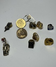 11 vintage Metal pin button Lot picture