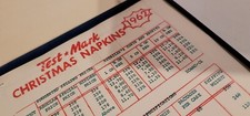 vintage christmas napkins 1962 paper SALESMAN SAMPLE in amazing condition  picture