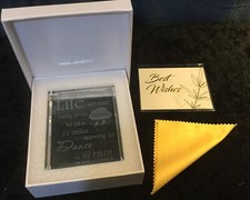YWHL Crystal Glass Laser Engraved Inspirational Gift “Dance In The Rain”. NEW picture