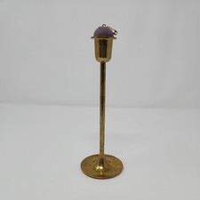 Brass Candlestick Pincushion - Handmade Sewing Themed Decor picture