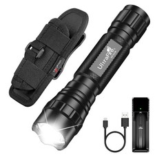 Tactical Flashlight with Holster, Single Mode LED Small, Black picture
