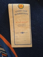 1950s Chevrolet OK Used Car Warranty Envelope Chevy Dealer Paper Ephemera picture