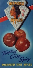 Vintage Wenoka Apples Washington State Advertising Poster Orchard Fruit 19x9 picture