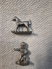 VGUC SPOONTIQUES Pewter Football Player #8 Figurine 1978  & Pewter Horse Lot  picture