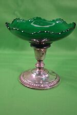 Emerald Green Sterling Silver Frank Whiting Compote Bowl,Trinket Dish,2074,Rare picture