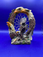 Painted Plaster Bald Eagle Dream Catcher Display picture