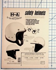 Vintage H-A Safety Helmets Motorcycle Ad Magazine Page New York NY picture