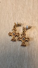Vintage Vatican Library Collection Cross Earrings picture