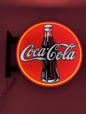 Coca Cola Classic Pub Style Dual Side Light Up LED Sign Bar Man Cave Wall Decor picture