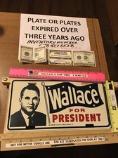 Vintage Likely 1968 GEORGE WALLACE FOR PRESIDENT. LICENSE PLATE, MINT CONDITION. picture