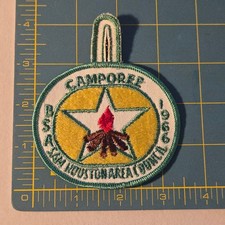 VTG 1966 BSA Camporee Houston Patch Area Boy Scouts Of America EUC Green Texas picture