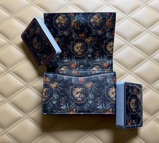 Gucci Exotic Crocodile Black Leather Case 2 Deck of Playing Cards MSRP $4500 picture