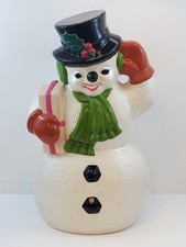 VTG 1981 Ceramic Snowman Figurine Large 20